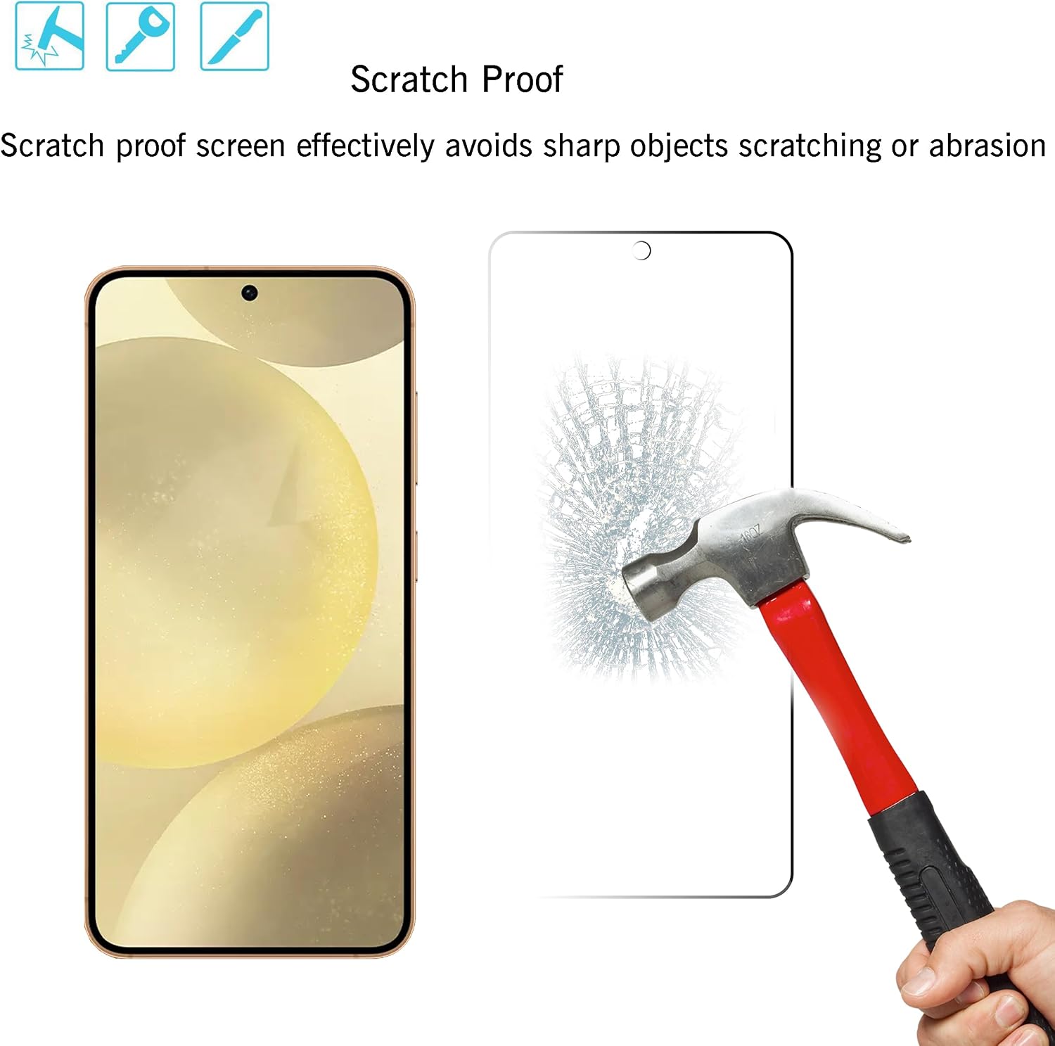 Ailun Screen Protector + Camera Lens Protector for Galaxy S24, 3+3 Pack - Image 3